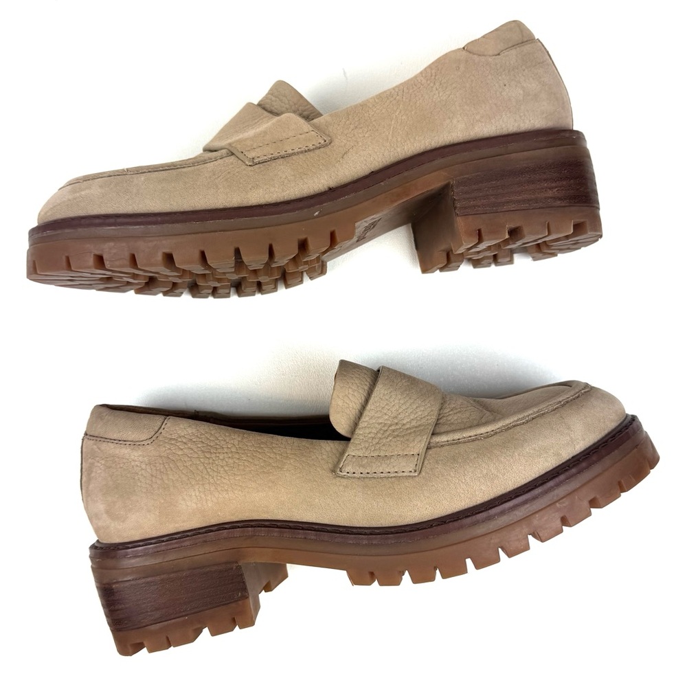 Gentle Souls Beige Loafers with Brown Soles